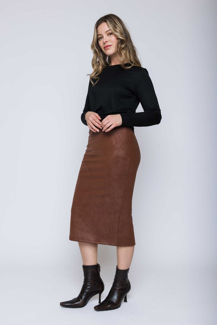 The Erin Faux Leather Skirt