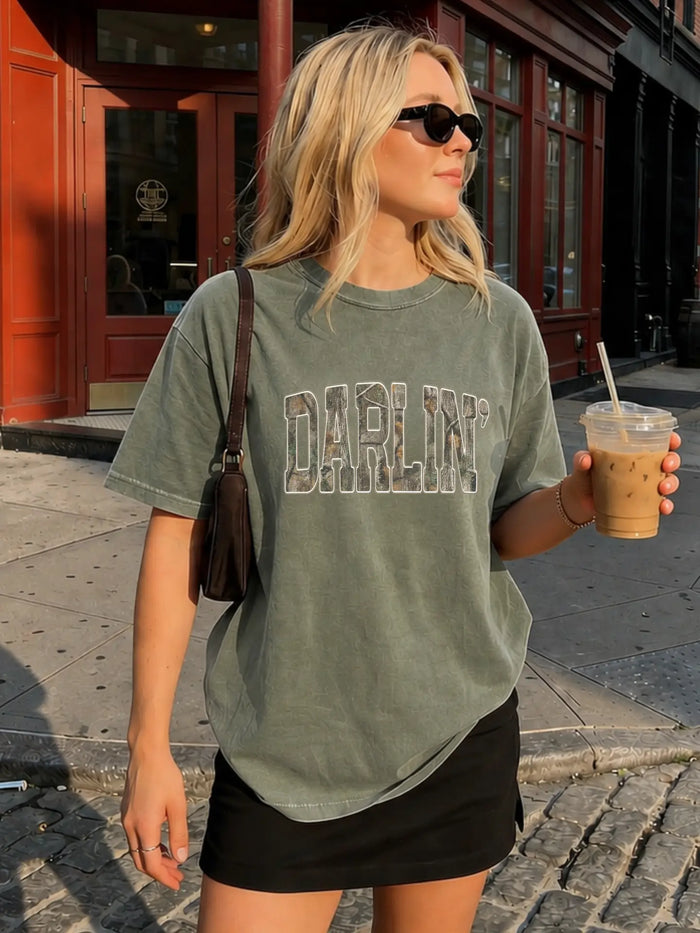 The Darlin Camo Heavy Boxy Tee