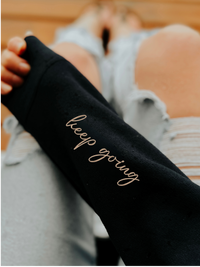 The Keep Going Embroidered Crew Neck