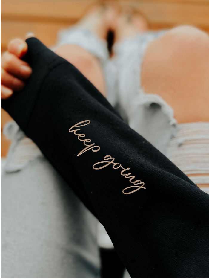 The Keep Going Embroidered Crew Neck
