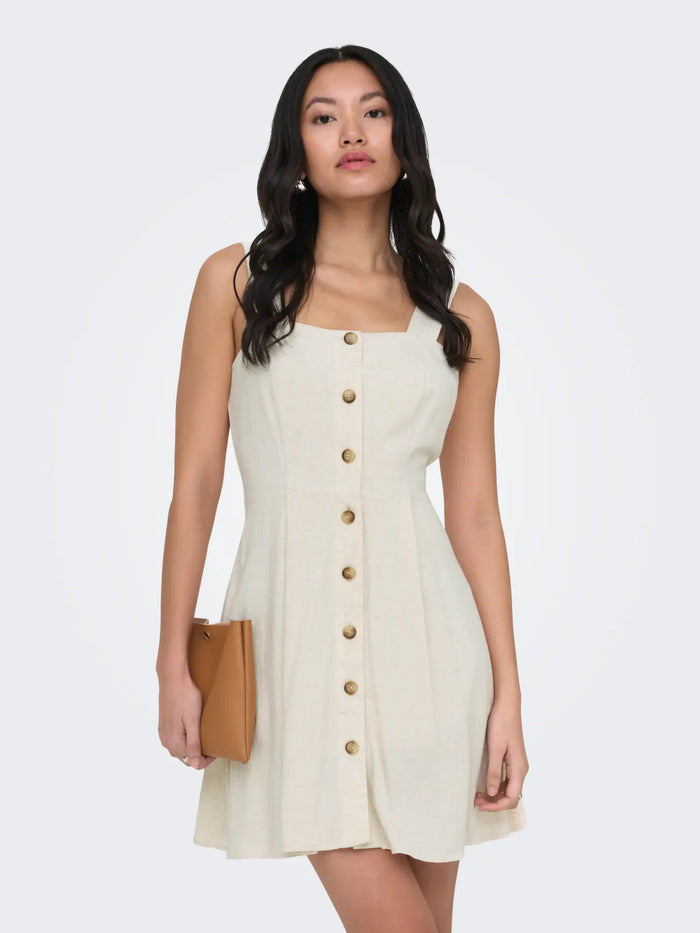 The Siesta Linen Open Back Dress
