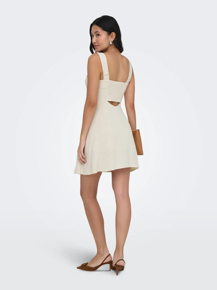 The Siesta Linen Open Back Dress