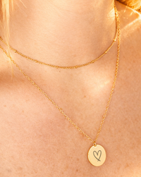 The Engraved Heart on Layered Pendant Necklace