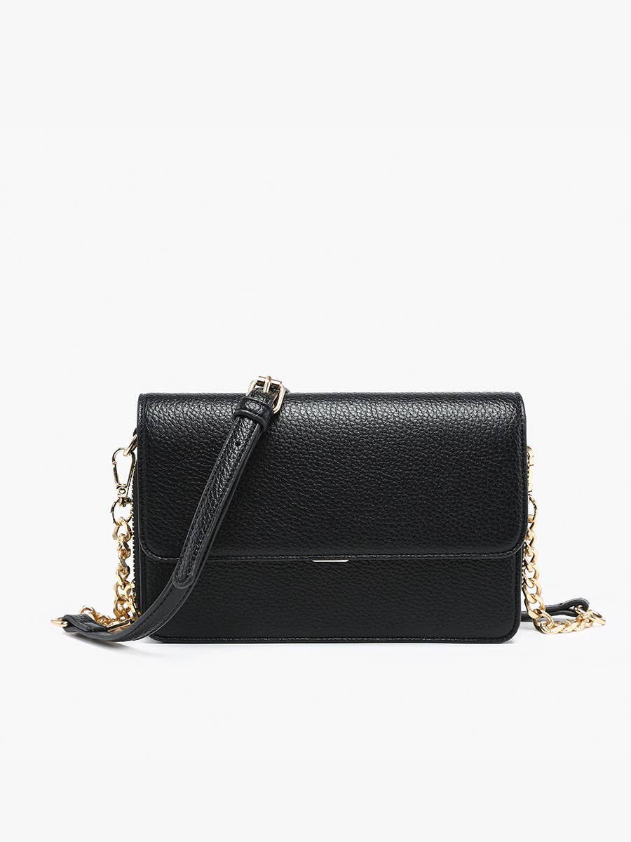 The Lauryn Flapover Crossbody w/ Chain Strap
