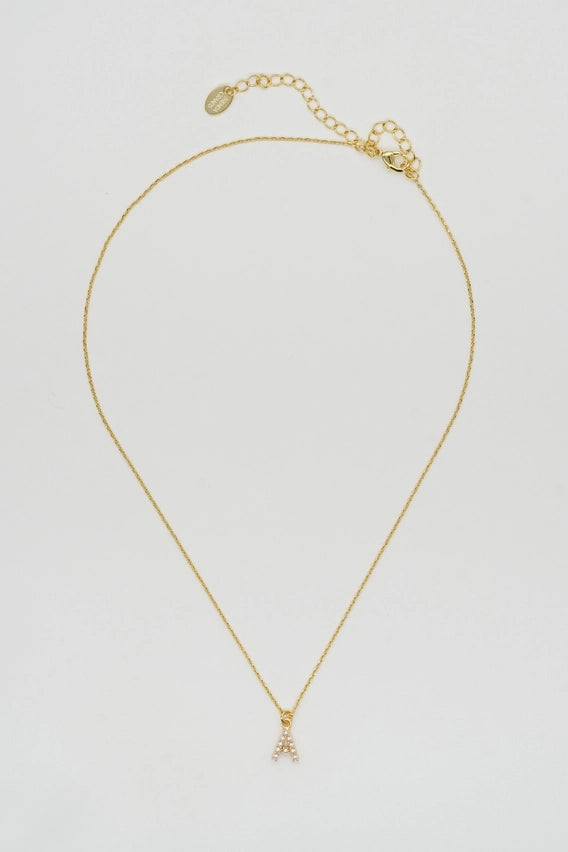 The Dainty Love Pearl Initial Necklace