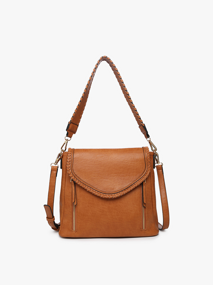 The Lorelei Double Zip Whipstitch Trim Crossbody