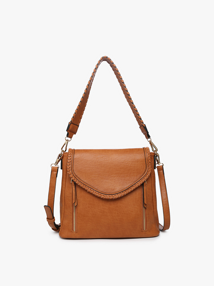 The Lorelei Double Zip Whipstitch Trim Crossbody