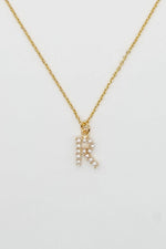 The Dainty Love Pearl Initial Necklace