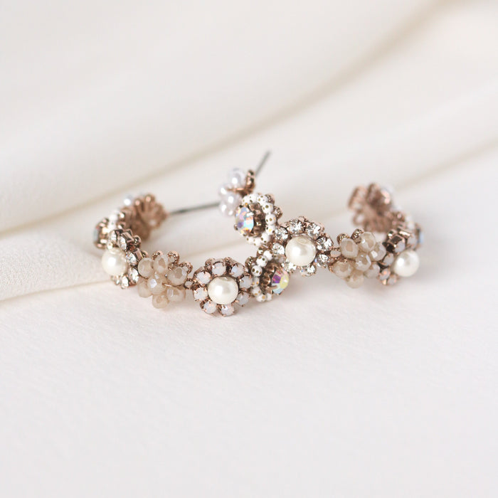 The Bloom Crystal Hoop Earrings