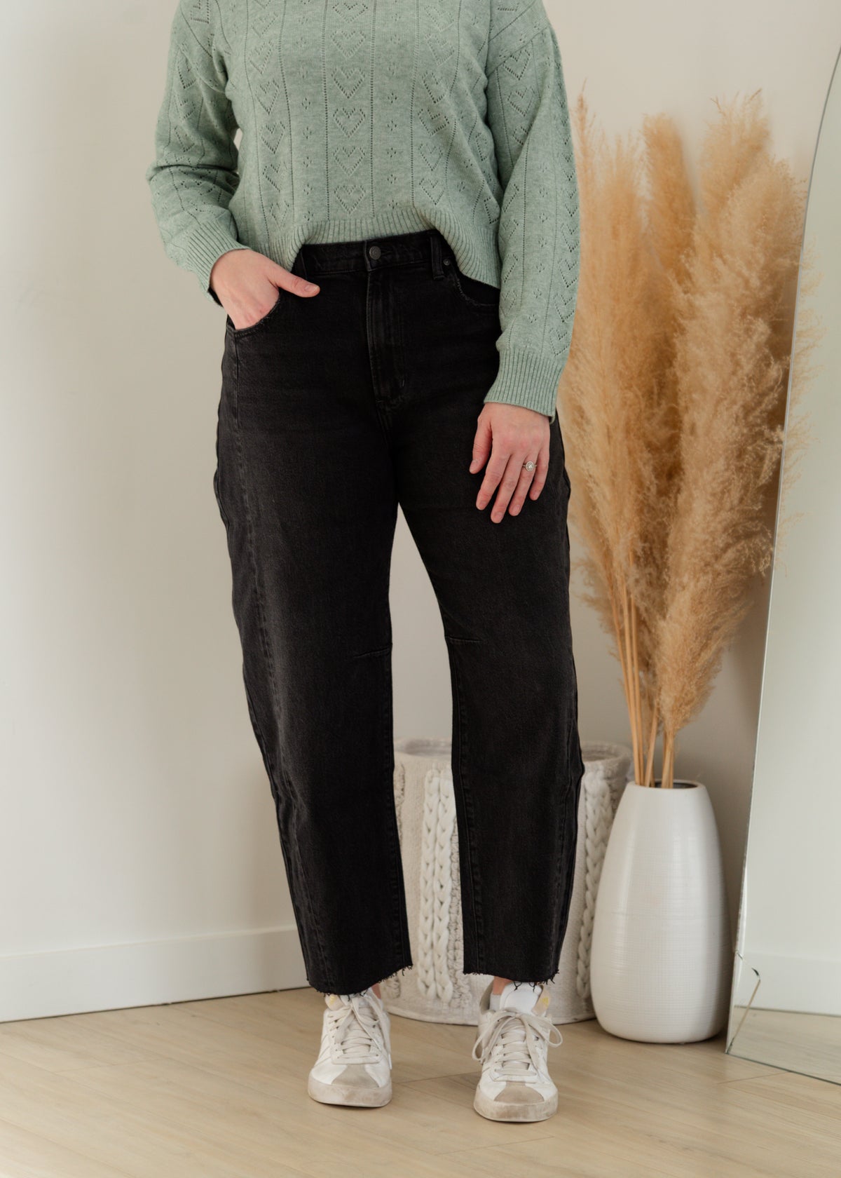 The High Rise Slim Barrel Leg Jeans