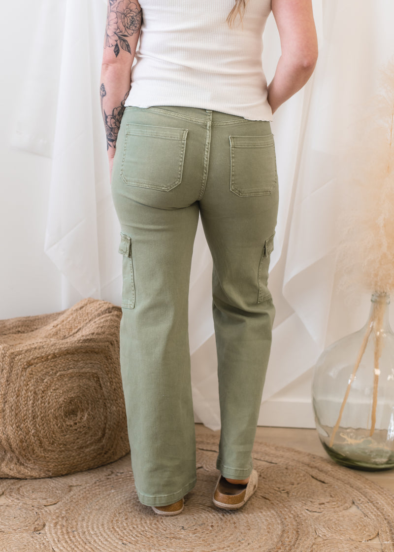 The Olive Cargo Wide Pants