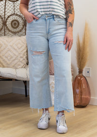 The Mina Wide Leg Crop Jeans