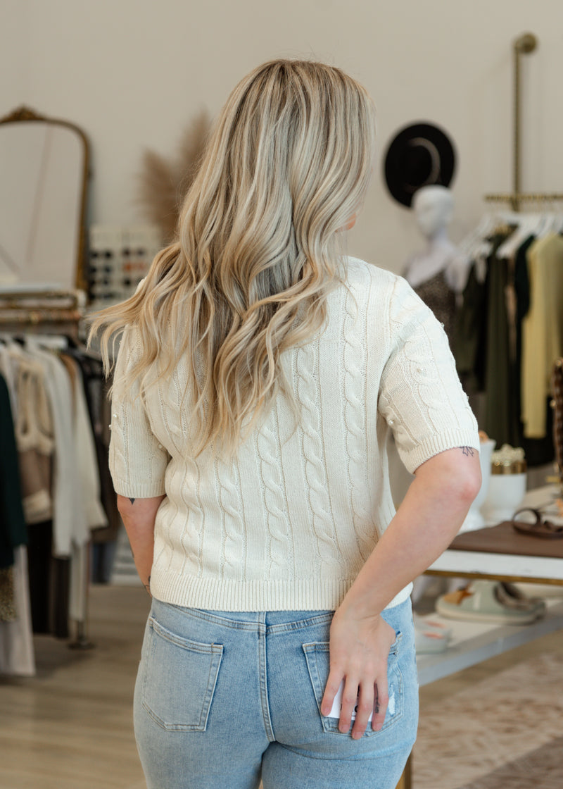 The Sussi Cable Knit Half Sleeve Sweater