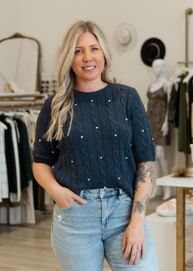 The Sussi Cable Knit Half Sleeve Sweater