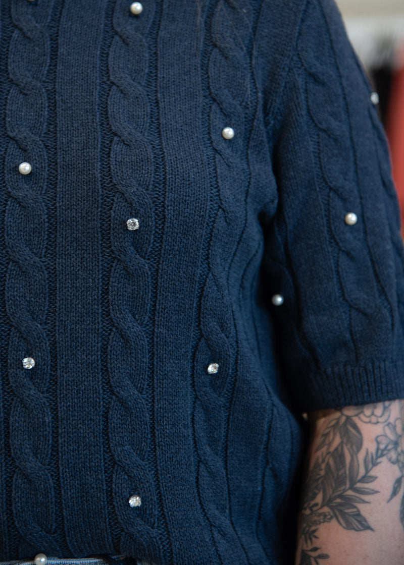 The Sussi Cable Knit Half Sleeve Sweater