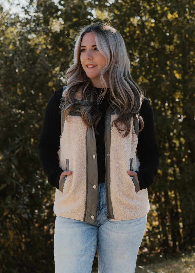 The Brit Quilted Sherpa Vest
