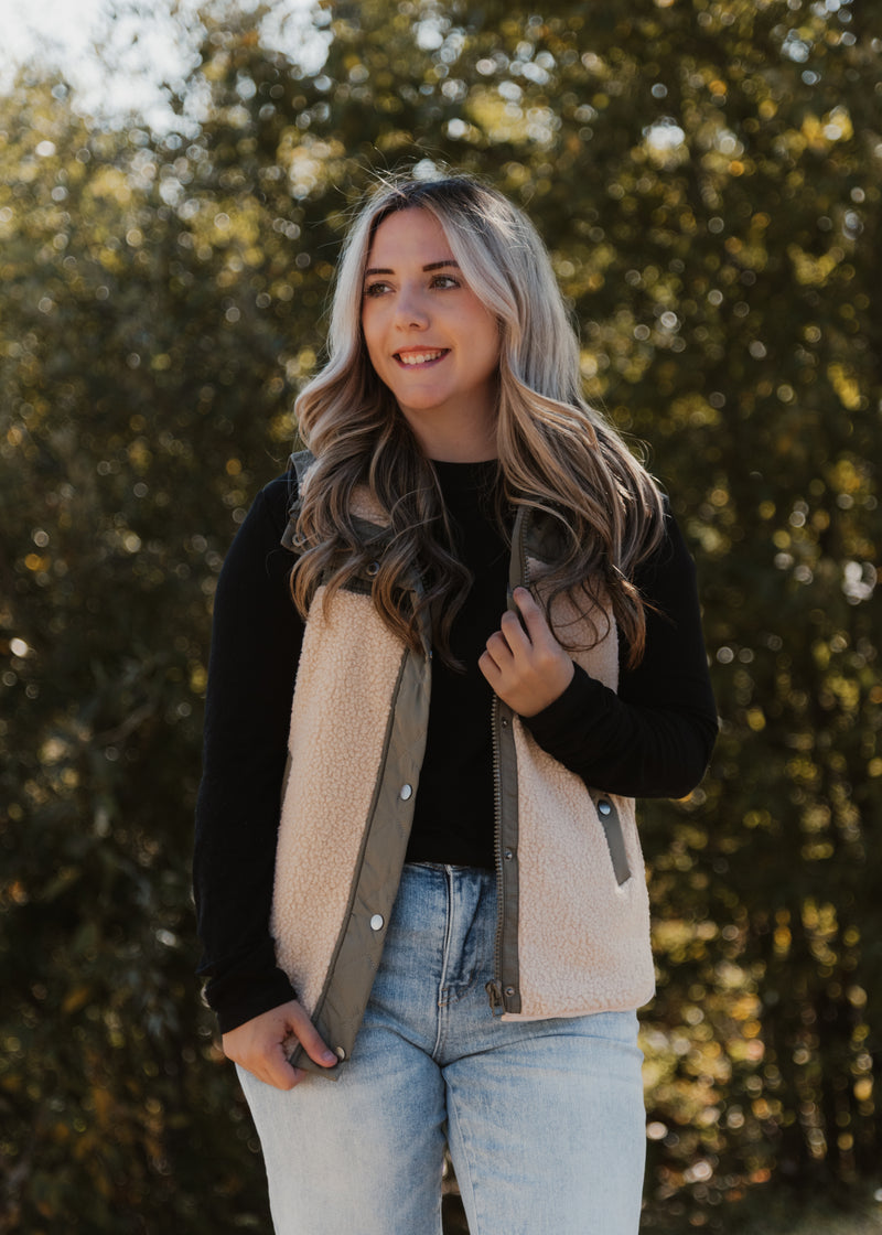 The Brit Quilted Sherpa Vest