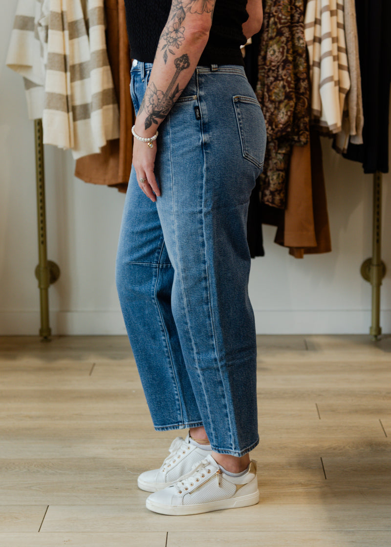 The High Rise Barrel Leg Jeans