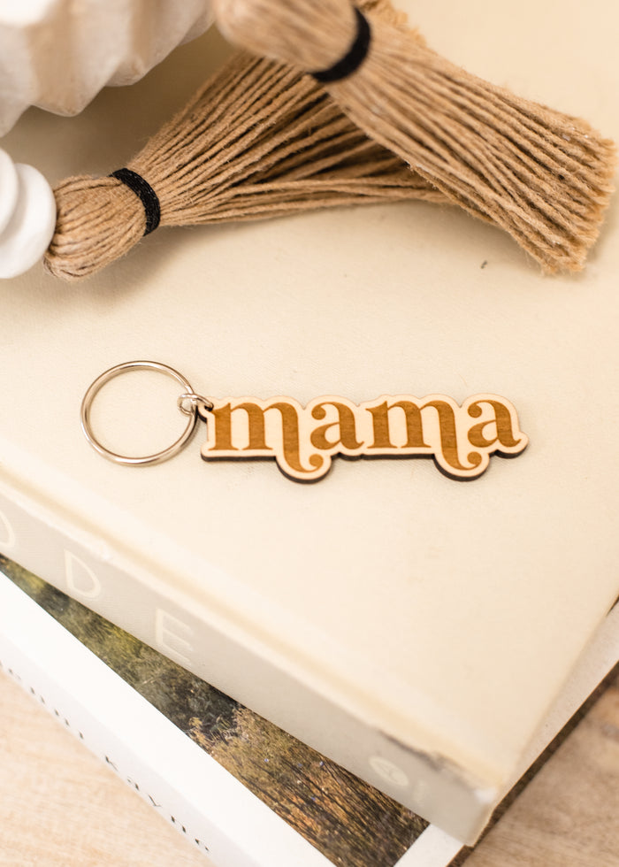The Mama Wooden Keychain