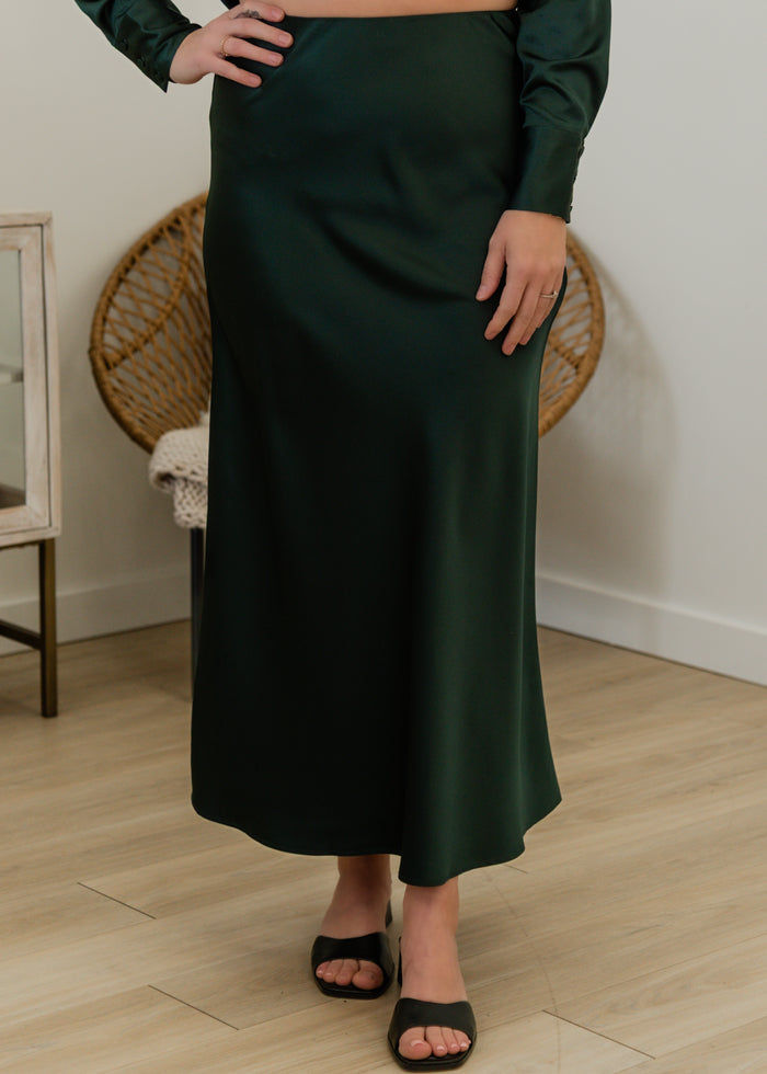 The Merle Ankle Satin Skirt