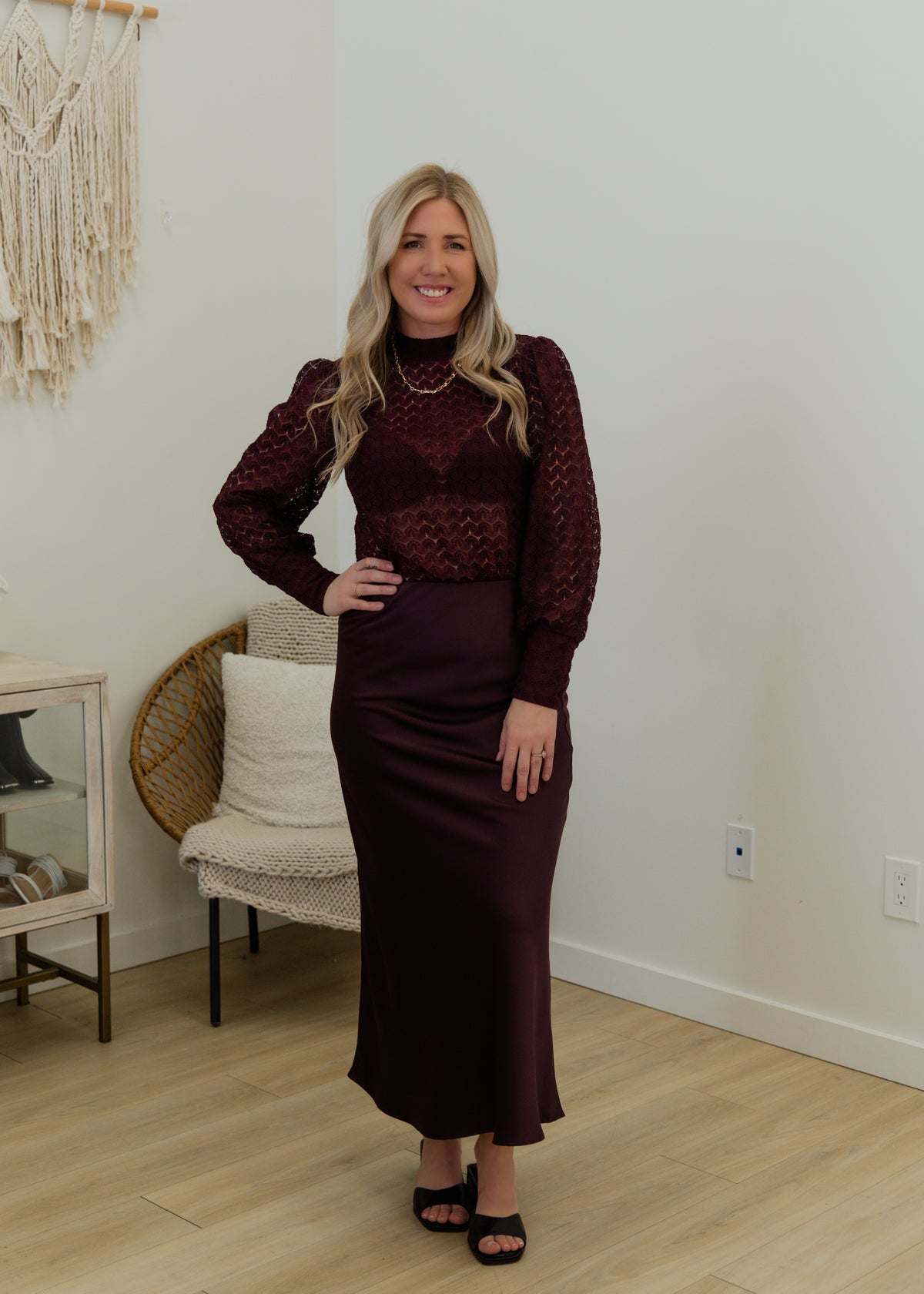 The Becca High Neck Lace Blouse