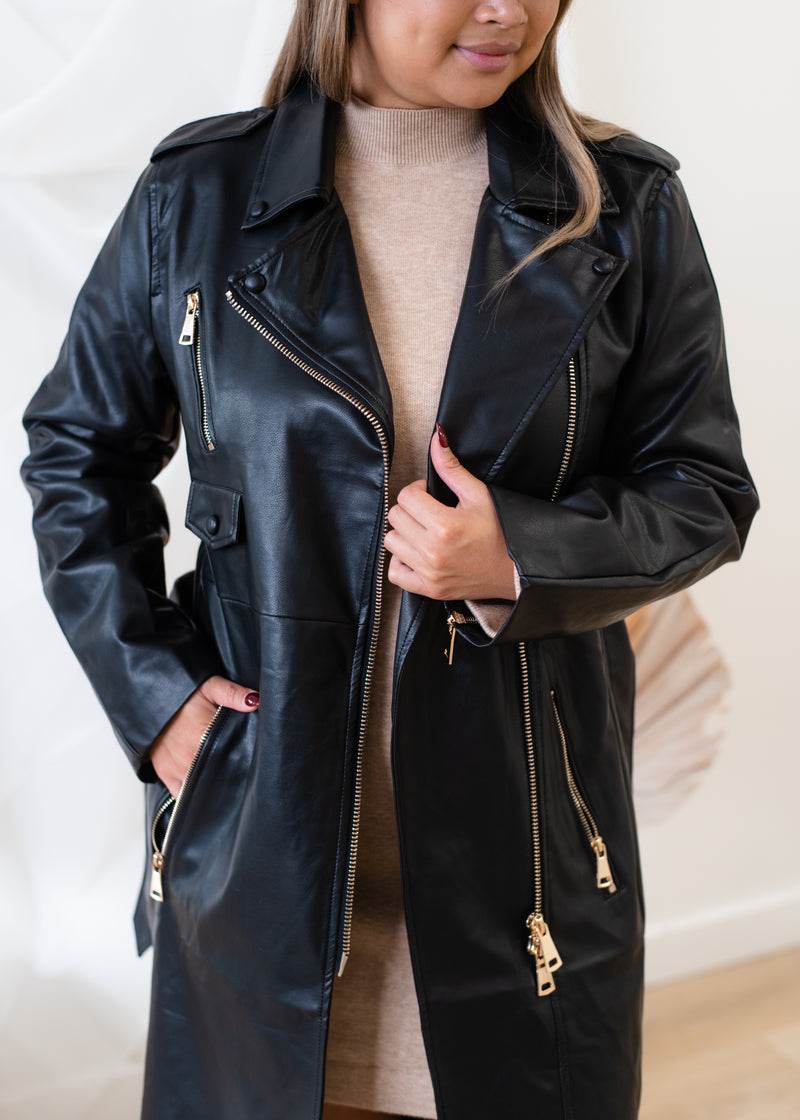 The Trinity Leather Trench Coat