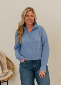 The Doritta Cable Zip Pullover