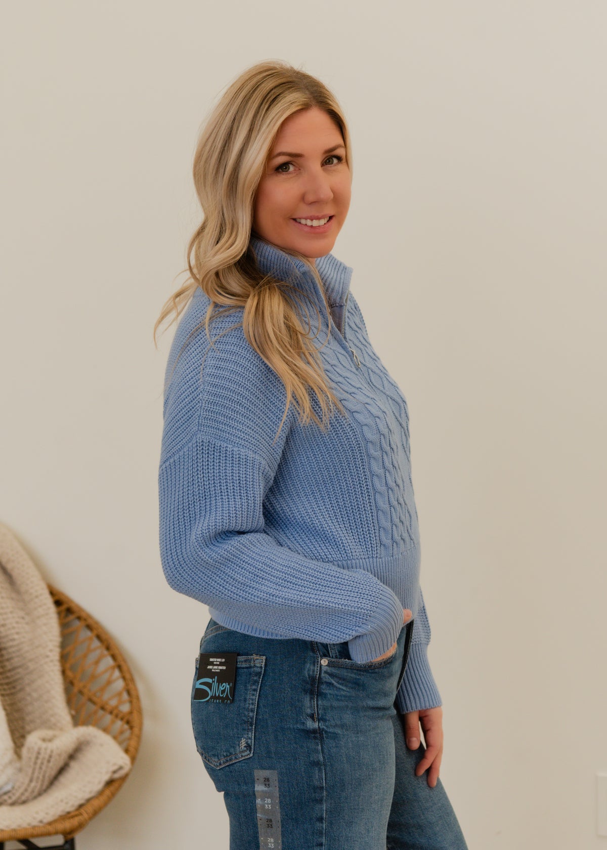 The Doritta Cable Zip Pullover