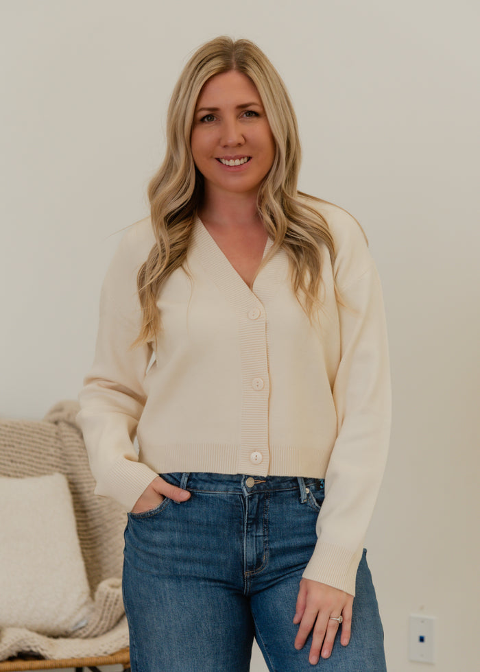 Gold Art V-Neck Cardigan