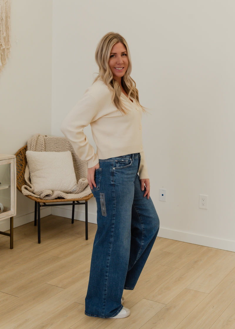 Gold Art V-Neck Cardigan