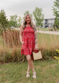 The Firecracker Shirred Mini Dress