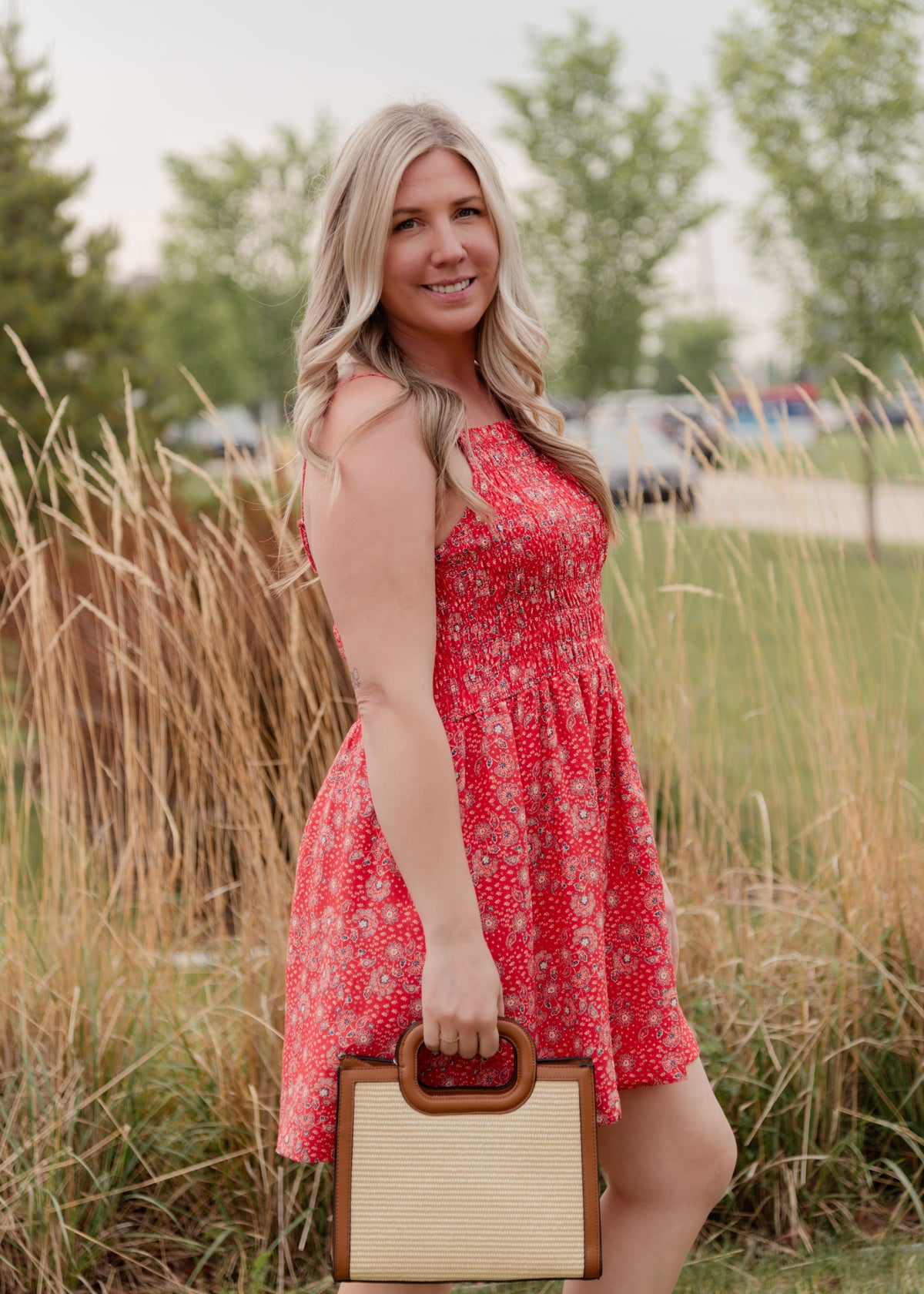 The Firecracker Shirred Mini Dress
