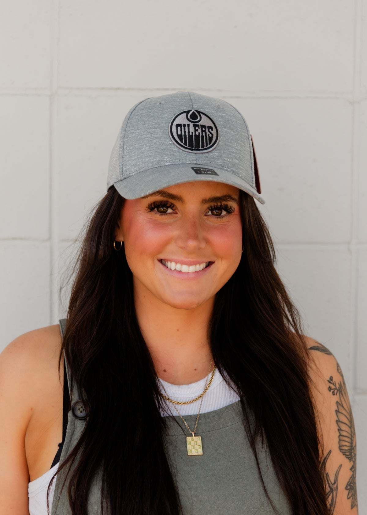 The Tonal Grey Oilers Stretch Fit Hat