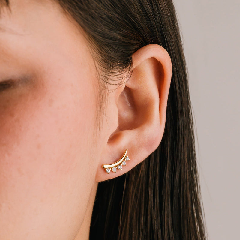 The Dewdrop Climber Earrings