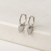 The Flutter Heart Huggie Drop Hoop Earrings