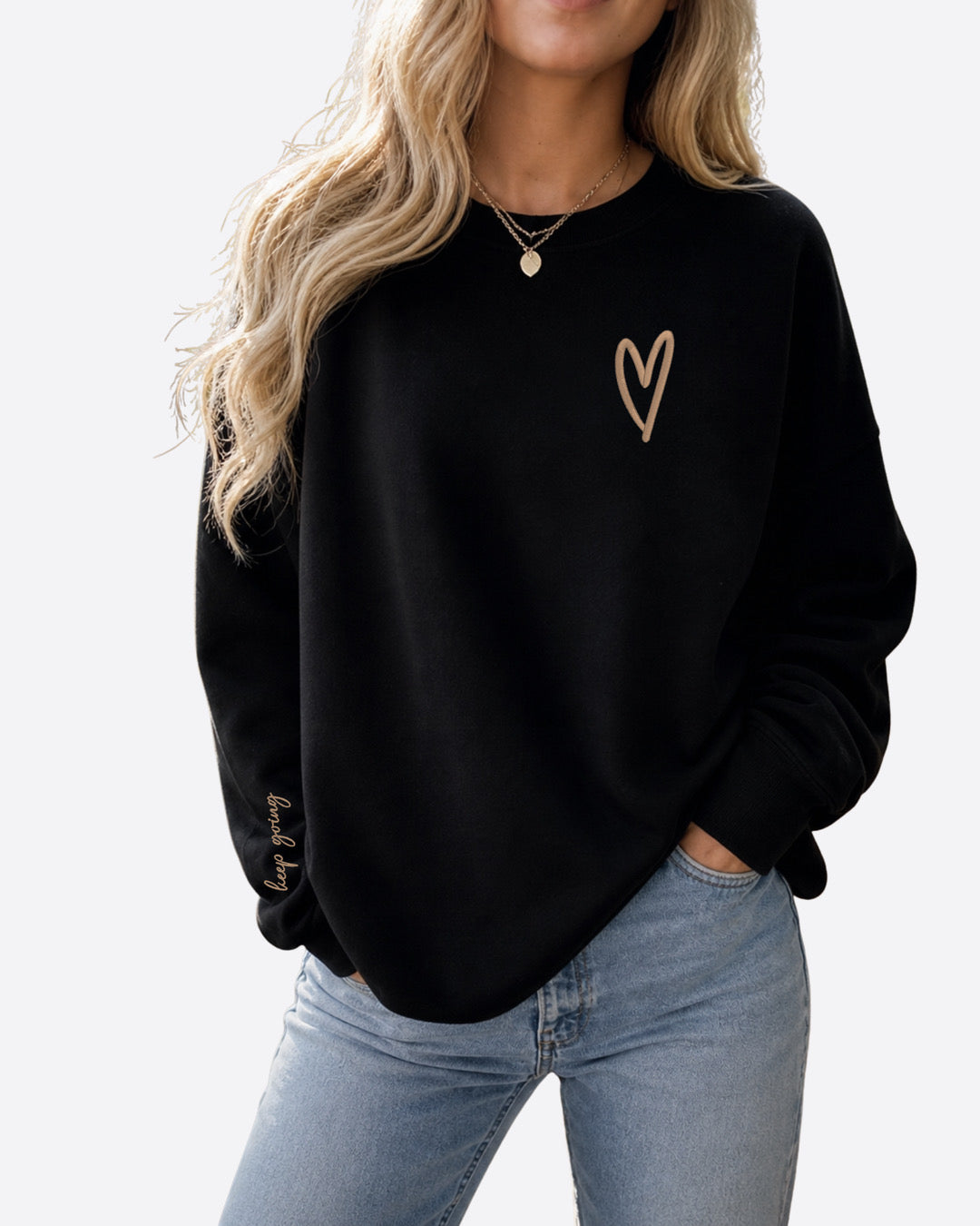 The Keep Going Embroidered Crew Neck