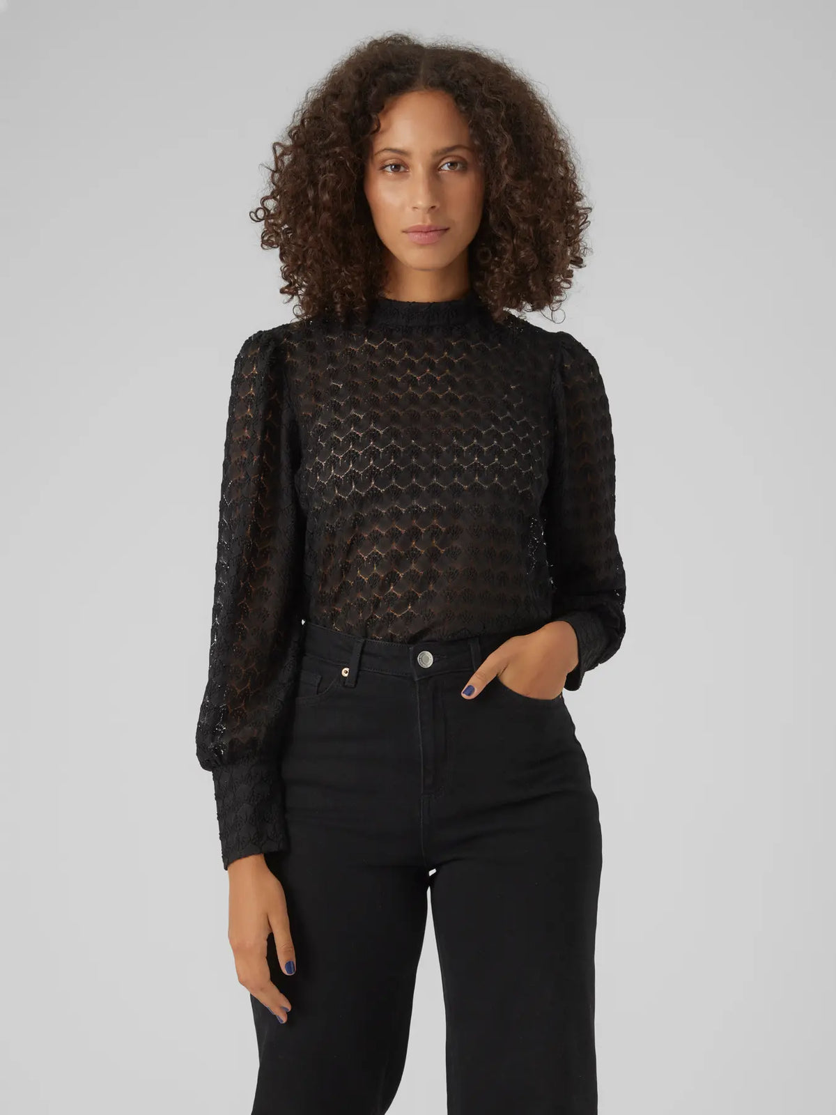The Becca High Neck Lace Blouse