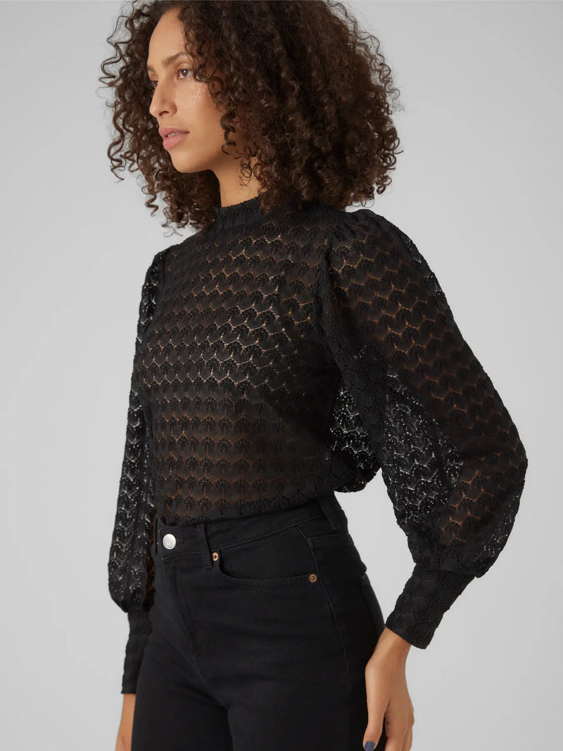The Becca High Neck Lace Blouse