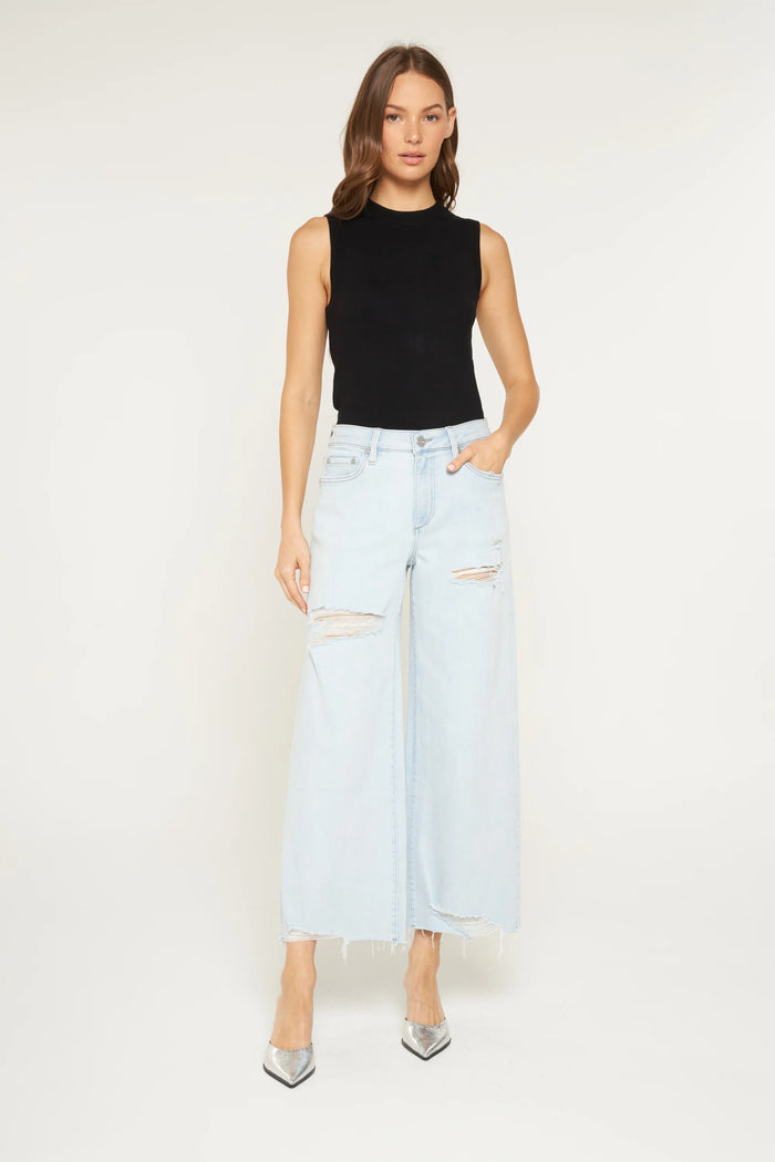 The Mina Wide Leg Crop Jeans
