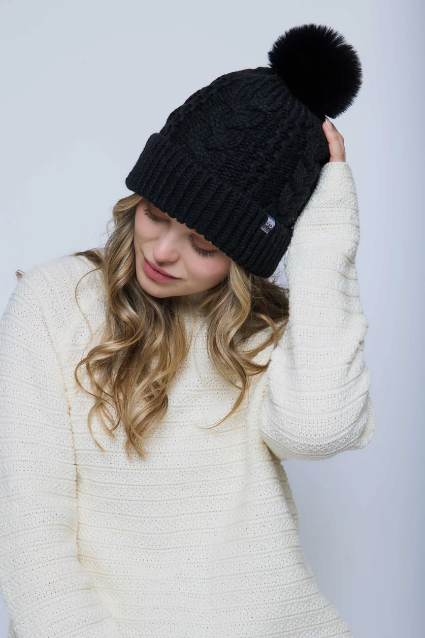 Marshmallow Cable Lined Beanie