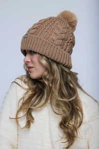 Marshmallow Cable Lined Beanie