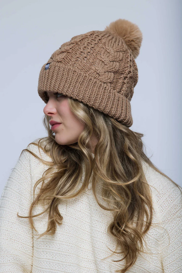 Marshmallow Cable Lined Beanie