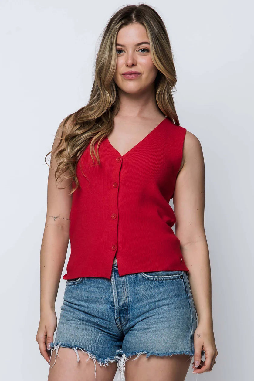 The Ava Soft Rib Sweater Vest