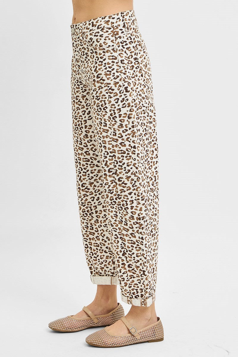The Lesley Leopard Barrel Jean