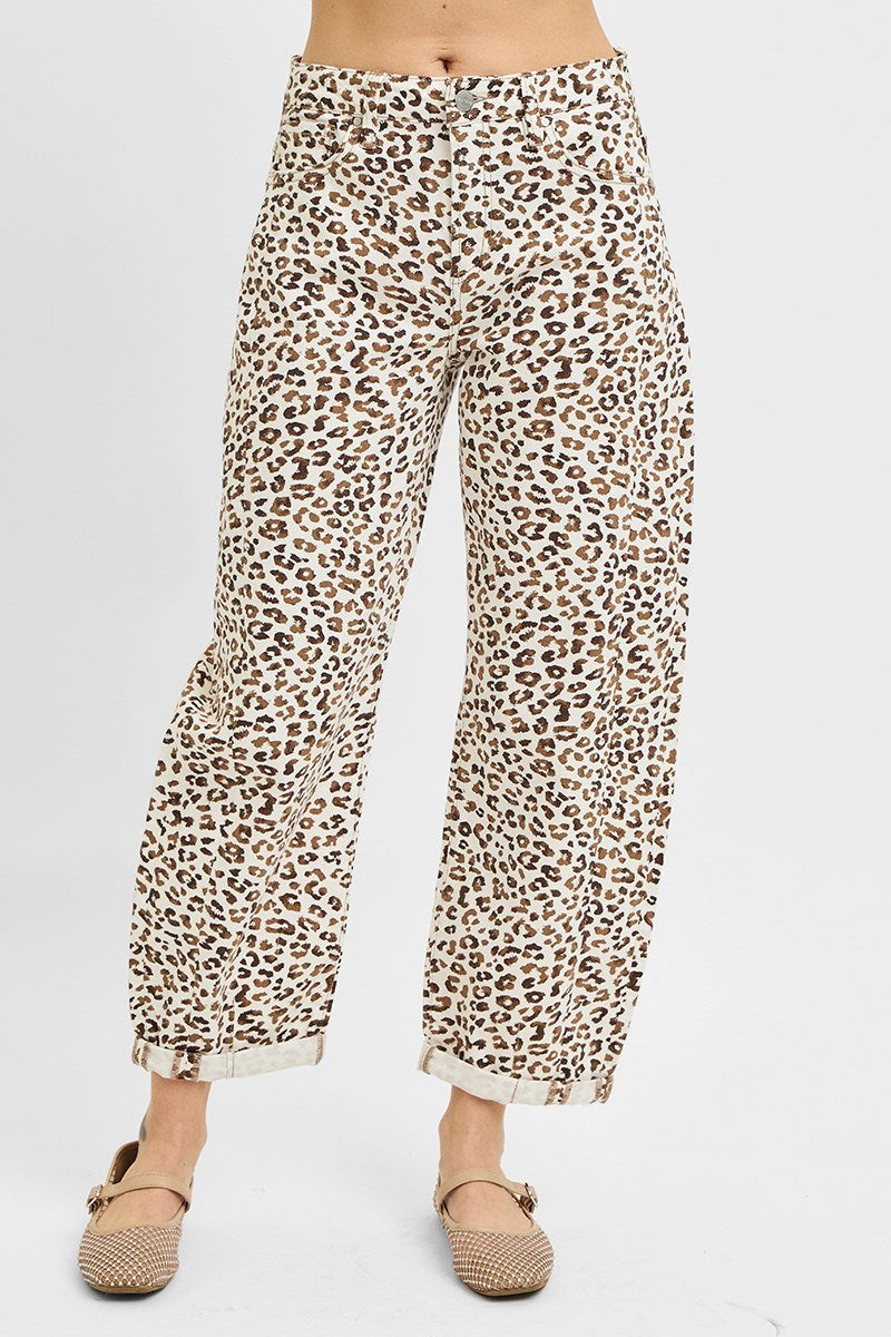 The Lesley Leopard Barrel Jean