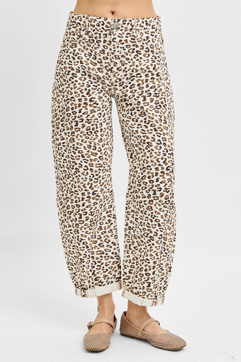 The Lesley Leopard Barrel Jean