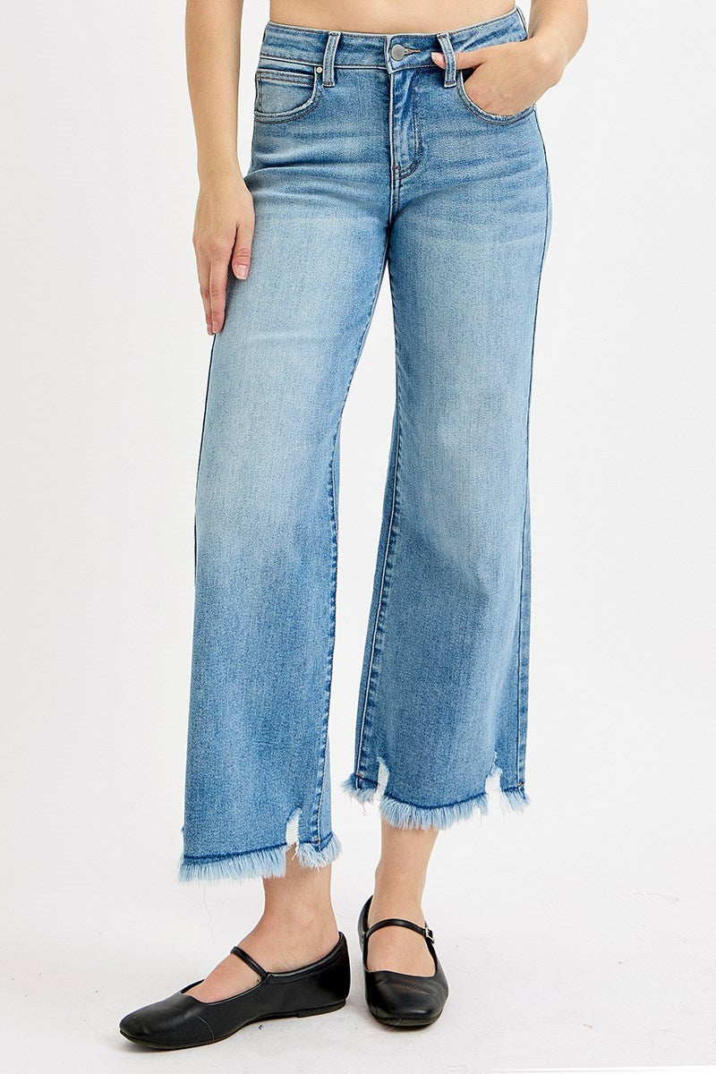 The Portia Wide Leg Crop Jeans
