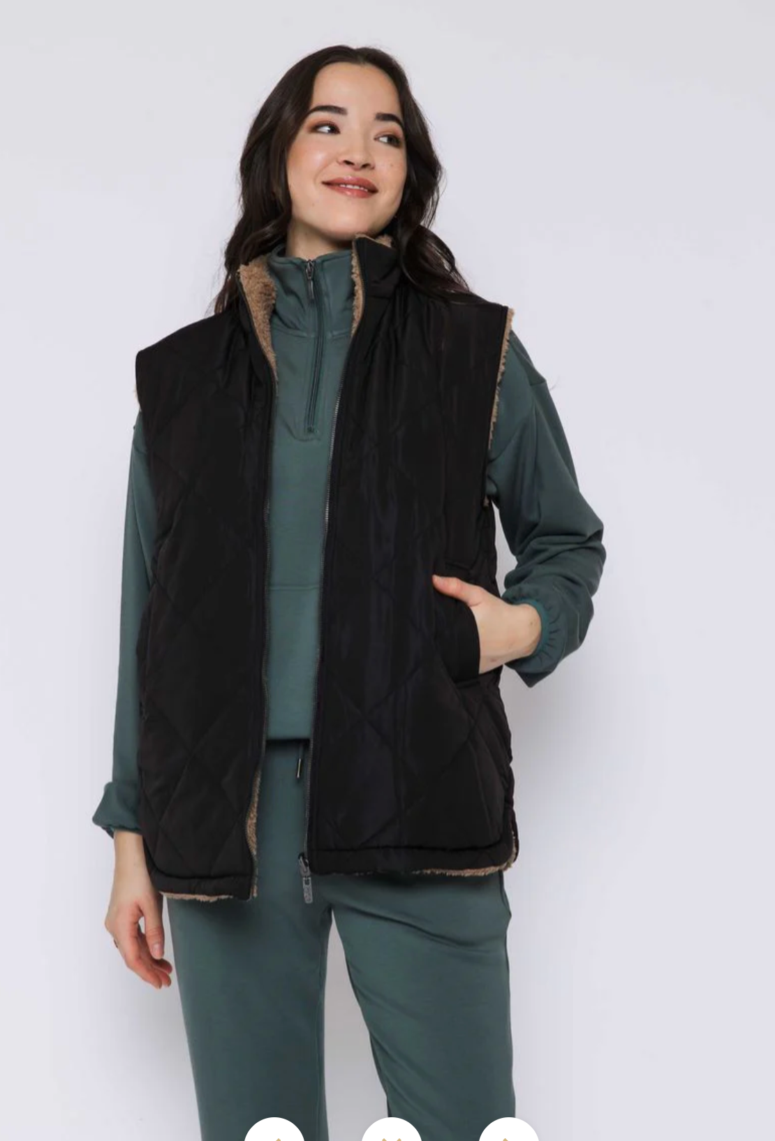 The Julie Reversible Sherpa Lined Vest