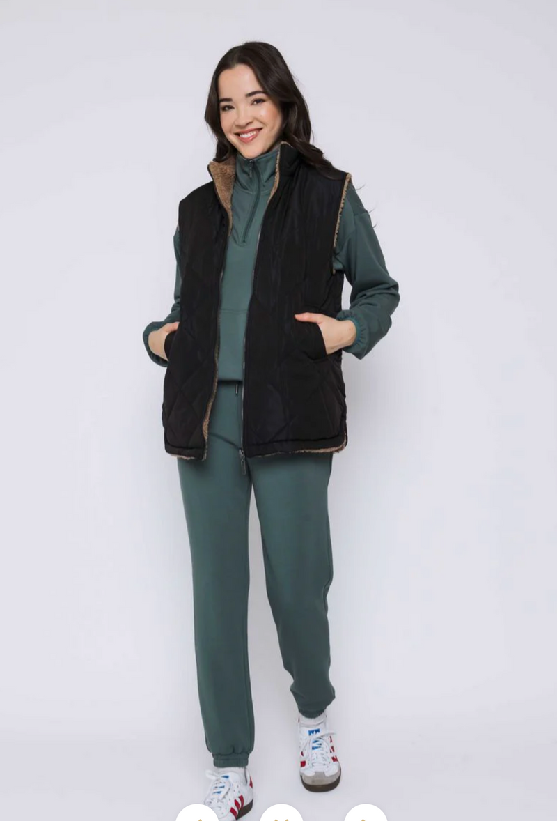 The Julie Reversible Sherpa Lined Vest