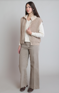 The Bonnie Hooded Boucle Vest
